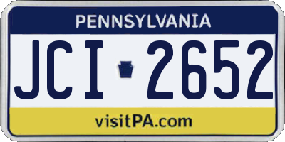 PA license plate JCI2652