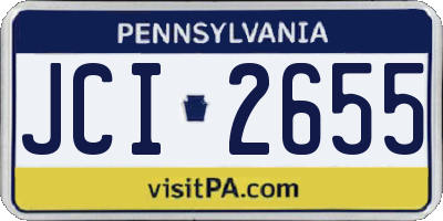 PA license plate JCI2655