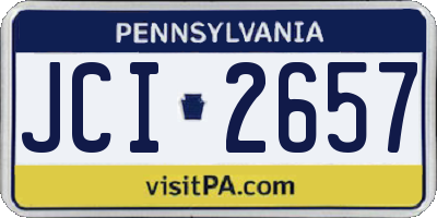 PA license plate JCI2657
