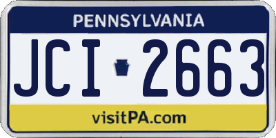 PA license plate JCI2663
