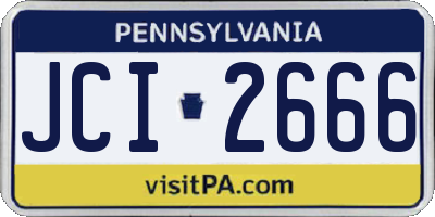 PA license plate JCI2666