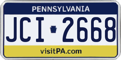 PA license plate JCI2668