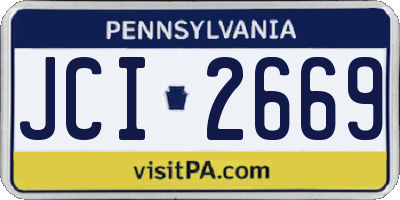 PA license plate JCI2669