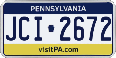 PA license plate JCI2672