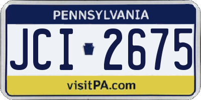 PA license plate JCI2675
