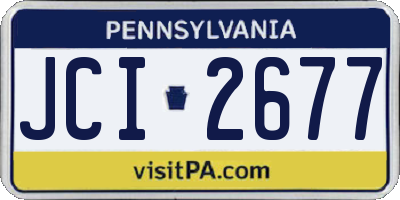 PA license plate JCI2677