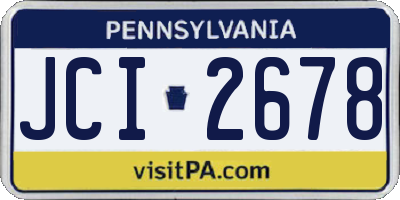 PA license plate JCI2678