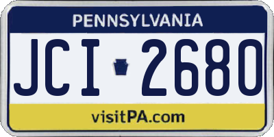 PA license plate JCI2680
