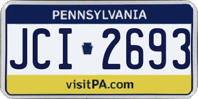 PA license plate JCI2693