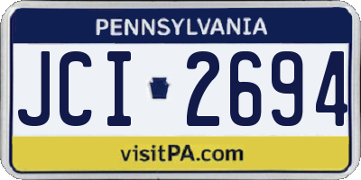 PA license plate JCI2694