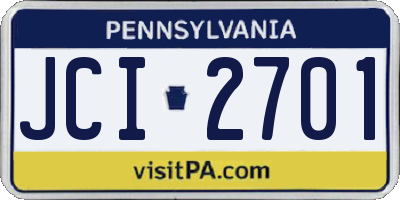 PA license plate JCI2701