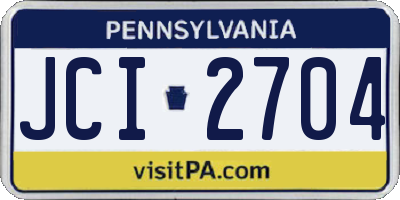 PA license plate JCI2704