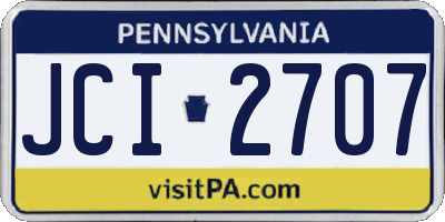 PA license plate JCI2707