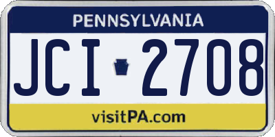 PA license plate JCI2708