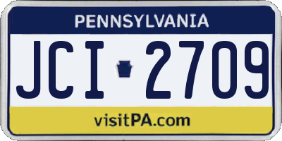 PA license plate JCI2709