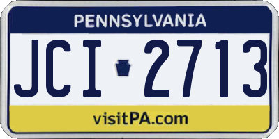 PA license plate JCI2713