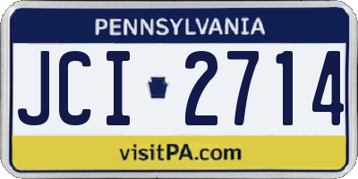 PA license plate JCI2714
