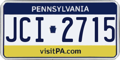 PA license plate JCI2715