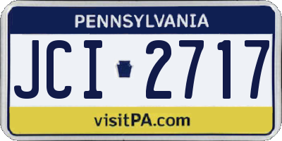 PA license plate JCI2717