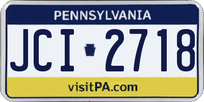 PA license plate JCI2718