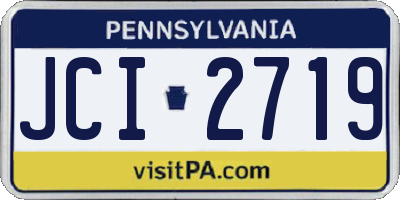 PA license plate JCI2719