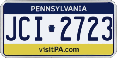 PA license plate JCI2723