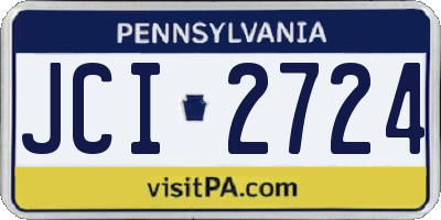 PA license plate JCI2724