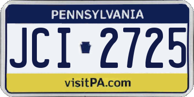PA license plate JCI2725