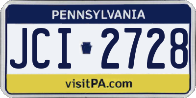 PA license plate JCI2728