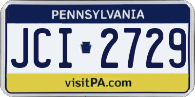 PA license plate JCI2729