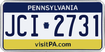 PA license plate JCI2731