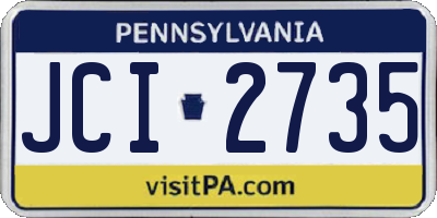 PA license plate JCI2735
