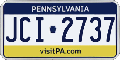 PA license plate JCI2737