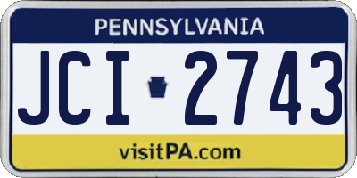 PA license plate JCI2743