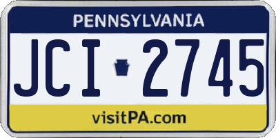 PA license plate JCI2745