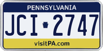 PA license plate JCI2747