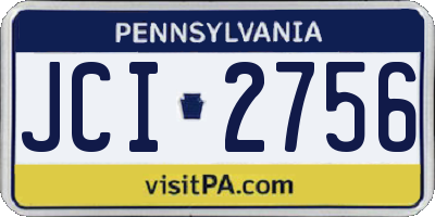 PA license plate JCI2756
