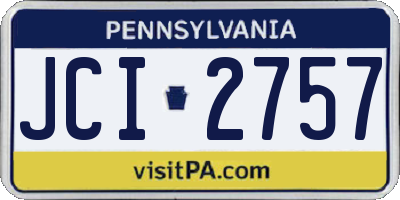PA license plate JCI2757