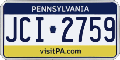 PA license plate JCI2759