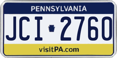 PA license plate JCI2760