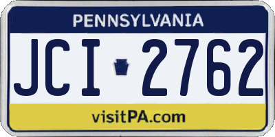 PA license plate JCI2762
