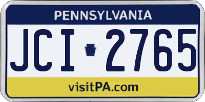 PA license plate JCI2765