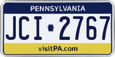 PA license plate JCI2767