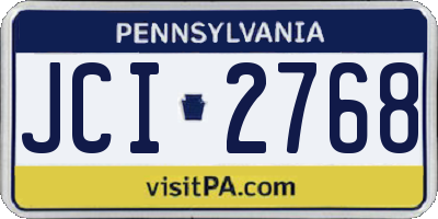PA license plate JCI2768
