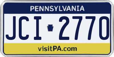 PA license plate JCI2770