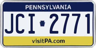 PA license plate JCI2771