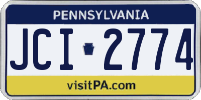 PA license plate JCI2774