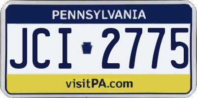 PA license plate JCI2775
