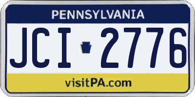 PA license plate JCI2776