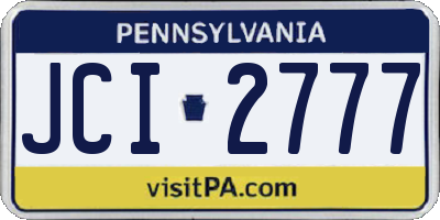PA license plate JCI2777